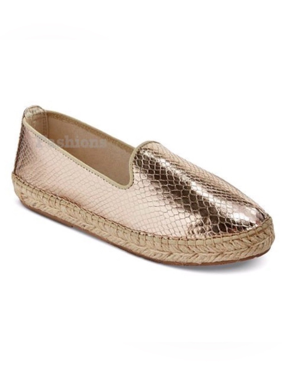 DV by Dolce Vita Tia Espadrille Ballet Flat Gold Snake Print Sz 8 1/2 LIKE NEW